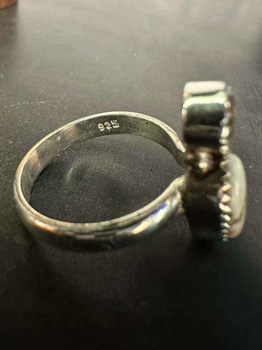 Wild Horse and Citrine Sterling Silver Ring Southwestern 925 Size 6.5